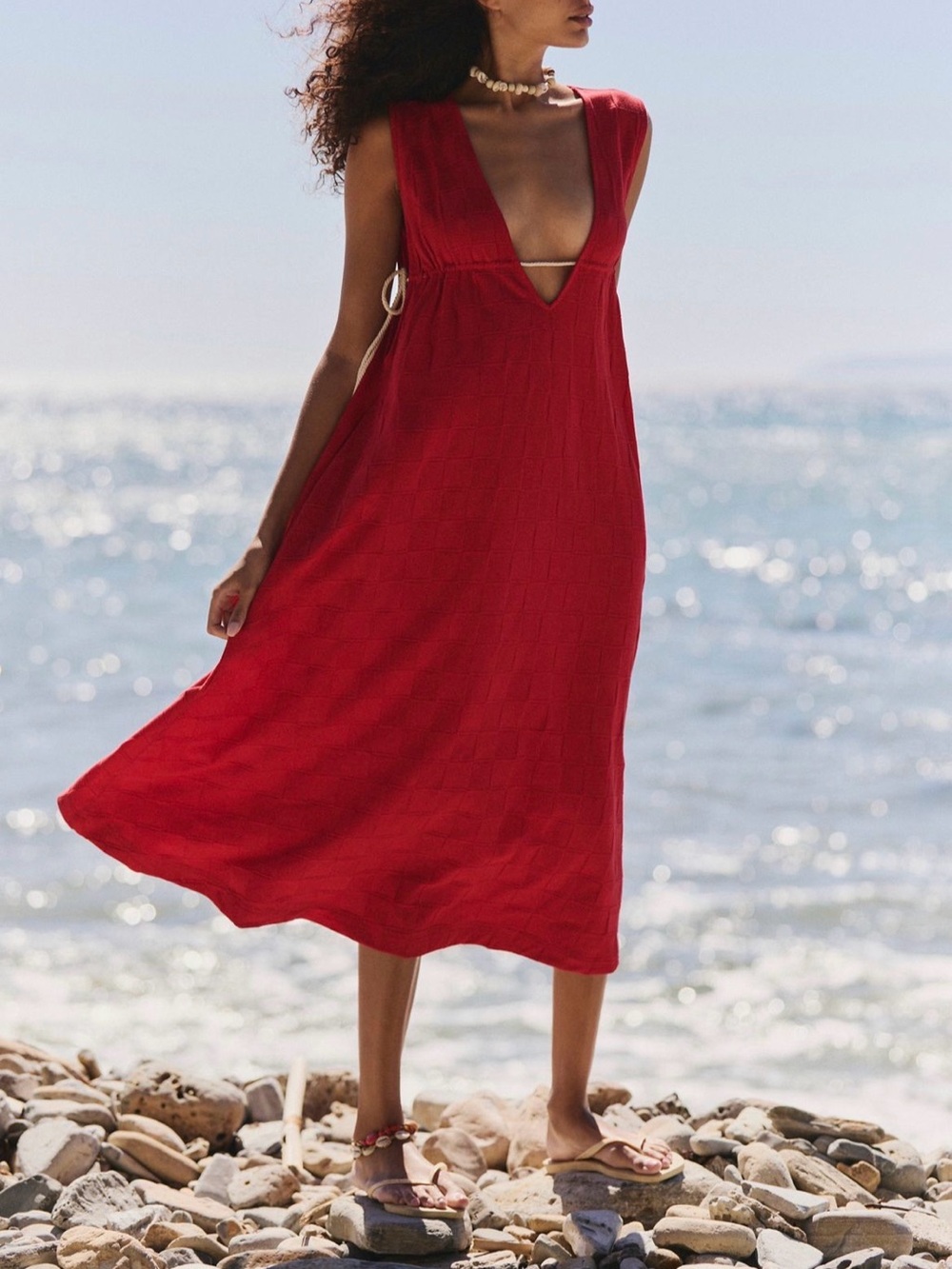 Free People Tidebreaker Midi Dress Sz XS